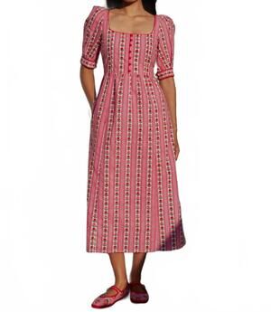 NEW PINK CITY PRINTS sierra midi dress in alpine rose